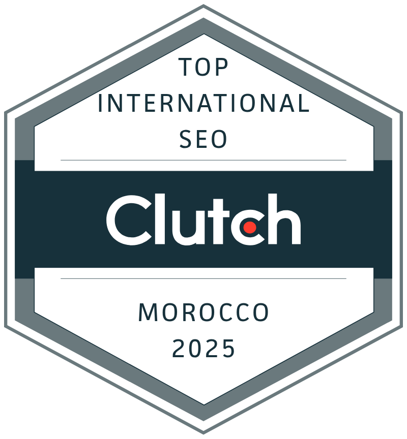 Badge Clutch SEO international Maroc 2025 | Clutch badge for International SEO Morocco 2025