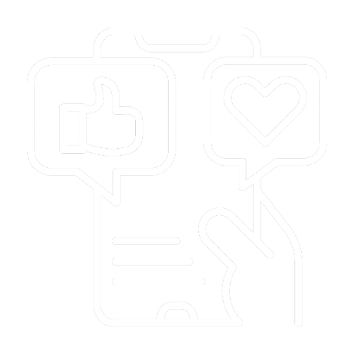 Icône représentant les réseaux sociaux comme Facebook, Instagram, LinkedIn ou TikTok. Icon representing social media platforms such as Facebook, Instagram, LinkedIn, or TikTok.