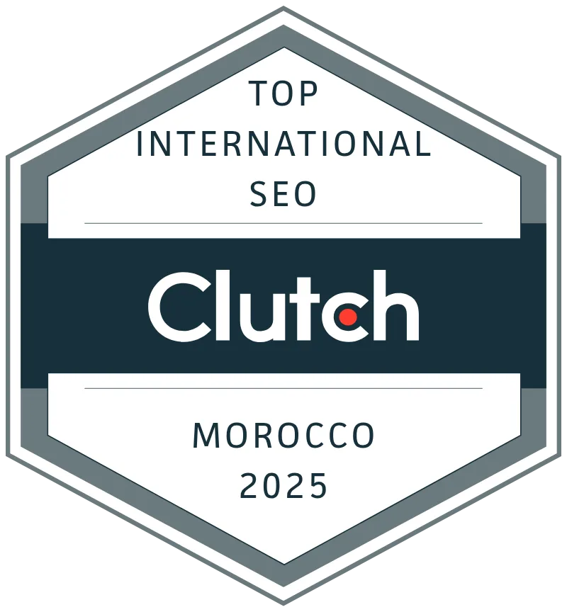 Badge Clutch SEO international Maroc 2025 | Clutch badge for International SEO Morocco 2025