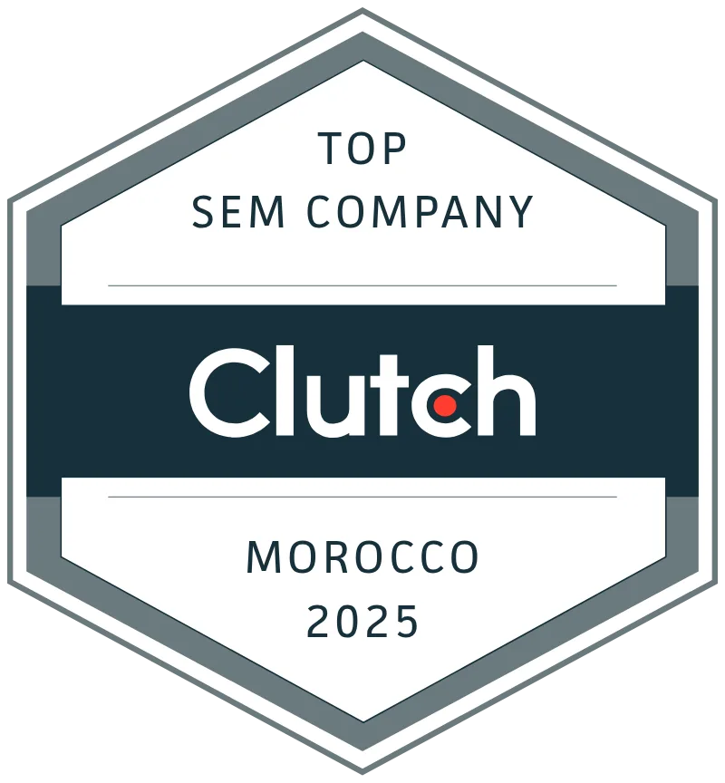 Badge Clutch meilleure entreprise SEM au Maroc 2025 | Clutch badge Top SEM Company in Morocco 2025