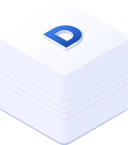 Icône lettre D représentant la gestion des réseaux sociaux et le community management